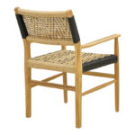 Armchair Fermilo teak wood frame with pe rope in natural-black shade 55x67x86cm - Image 3