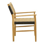 Armchair Fermilo teak wood frame with pe rope in natural-black shade 55x67x86cm - Image 4