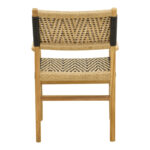 Armchair Fermilo teak wood frame with pe rope in natural-black shade 55x67x86cm - Image 6