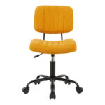 Office chair Warra fabric in yellow shade 50x52x76-86cm - Image 4