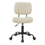 Office chair Warra fabric in beige shade 50x52x76-86cm - Image 4