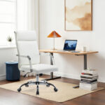 Mavel PU executive office chair in white shade 55x62x100-110cm - Image 2