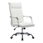 Mavel PU executive office chair in white shade 55x62x100-110cm