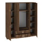 Royal four-leaf wardrobe with drawers walnut-oak 200x58x230cm - Image 2