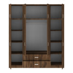 Royal four-leaf wardrobe with drawers walnut-oak 200x58x230cm - Image 3