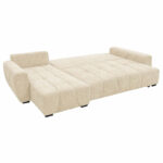 Reversible sofa-bed Vivad fabric in beige color 275x164x91cm - Image 4