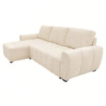Reversible sofa-bed Vivad fabric in beige color 275x164x91cm - Image 6