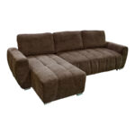 Reversible sofa-bed Vivad fabric in dark brown color 275x164x91cm
