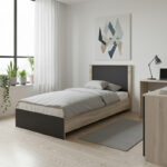 Athos bed in sonoma-anthracite shade 90x190cm - Image 2