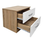 Athos bedside tables in sonoma-white shade 48x40x41.5cm - Image 2