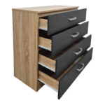 Athos chest of drawers in sonoma-anthracite shade 80x40x79cm - Image 2