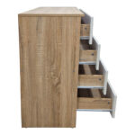 Athosa chest of drawers in sonoma-white shade 80x40x79cm - Image 4