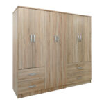 Athos six-door wardrobe sonoma 200.5x42x180cm - Image 2
