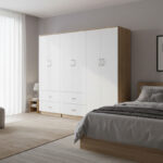 Athos six-door wardrobe sonoma-white 240x42x180cm