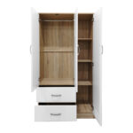 Athos five-door wardrobe sonoma-white 170x42x180cm - Image 2