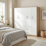 AthosI  five-door wardrobe sonoma-white 170x42x180cm