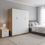 Four-leaf wardrobe Athos Ι sonoma-white 160x42x180cm