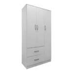 Athos six-door wardrobe with loft, white, 180x42x240cm - Image 2