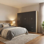 Six-leaf wardrobe with drawers Athos sonoma-anthracite 240x42x180cm