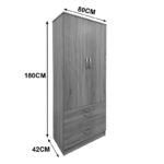 Six-leaf wardrobe with drawers Athos sonoma-anthracite 240x42x180cm - Image 4