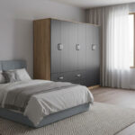 Athos six-door wardrobe sonoma-anthracite 240x42x180cm
