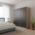 Athos five-door wardrobe sonoma-anthracite 170x42x180cm