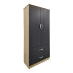Athos five-door wardrobe sonoma-anthracite 170x42x180cm - Image 4