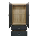 Athos five-door wardrobe sonoma-anthracite 170x42x180cm - Image 5
