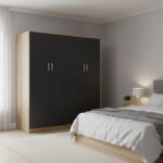 Four-leaf wardrobe Athos Ι Sonoma-anthracite 160x42x180cm