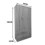 Five-door wardrobe with loft Athos wenge 170x42x240cm - Image 6