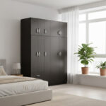 Five-door wardrobe with loft Athos I wenge 170x42x240cm