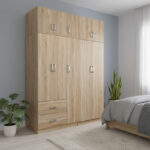 Five-door wardrobe with loft Athos I sonoma 170x42x240cm