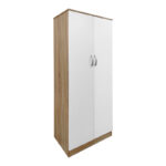 Athos four-door wardrobe with loft, sonoma-white, 160x42x240cm - Image 4