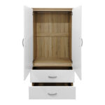 Athos six-door wardrobe with loft, sonoma-white, 240x42x240cm - Image 3
