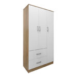 Five-door wardrobe with loft Athos sonoma-white 170x42x240cm - Image 2