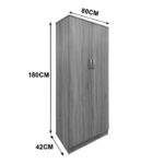 Six-door wardrobe with loft Athos II sonoma-white 240x42x240cm - Image 6