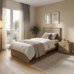 Athos Sonoma Bedroom Set with Bed 90x190cm Set of 2pcs