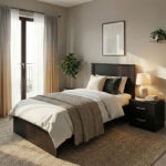 Athos Wenge Bedroom Set with Bed 90x190cm Set of 2pcs