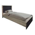 Athos Sonoma Charcoal Bedroom Set with Bed 90x190cm Set of 2pcs - Image 2