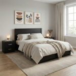 Athos Wenge Bedroom Set with Bed 140x200cm Set of 3pcs