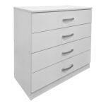 Athos White Bedroom Set with Bed 140x200cm Set of 4pcs - Image 3