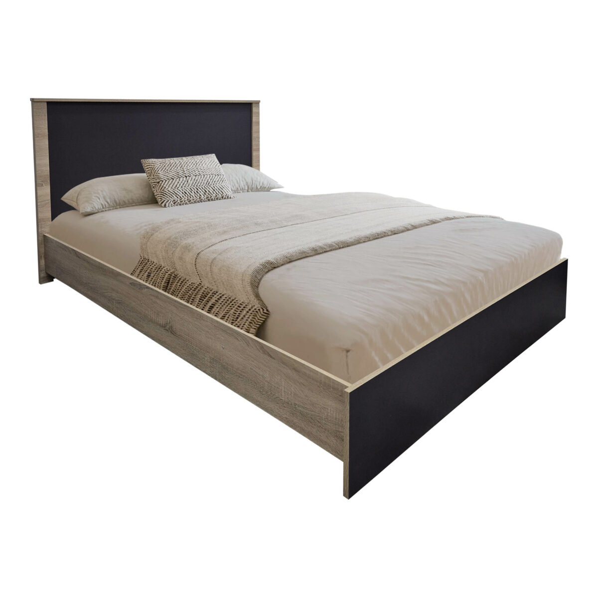 Athos Sonoma Charcoal Bedroom Set with Bed 140x200cm Set of 4pcs - Image 2