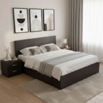 Athos Wenge Bedroom Set with Bed 160x200cm Set of 3pcs