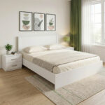Athos White Bedroom Set with Bed 160x200cm Set of 3pcs