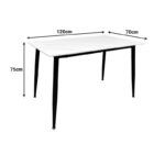 Pembe table white marble sintered stone-black metal leg 120x70x75cm - Image 6