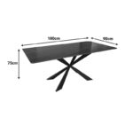 Mattias table black marble sintered stone with black metal legs 180x90x75cm - Image 6