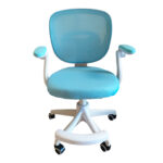 Bernu children's office chair, mesh fabric in light blue shade 58x53x80-90cm - Image 4