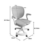 Bernu children's office chair, mesh fabric in light blue shade 58x53x80-90cm - Image 5