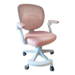 Bernu children's office chair, mesh fabric in pink shade 58x53x80-90cm