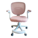 Bernu children's office chair, mesh fabric in pink shade 58x53x80-90cm - Image 4